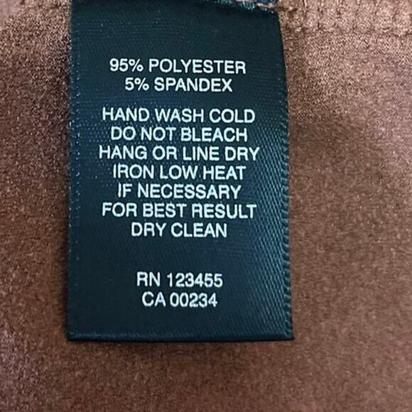 Design Lab Lord & Taylor Brown Suede Ruffle Off the Shoulder Crop Top Blouse M - Picture 4 of 4